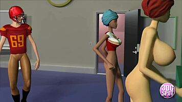 3dgspot - naughty teen cheerleader rides star quarterback's cock in locker room 3d cartoon porn