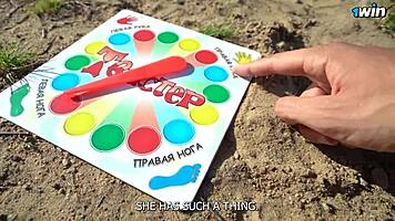 unforgettable twister strip game double blowjob in forest