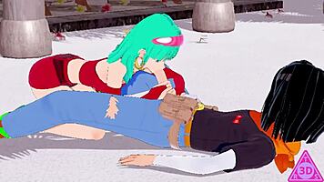 koikatsu bra c18 dragon ball fucks with blowjob, handjob, and cumshot uncensored