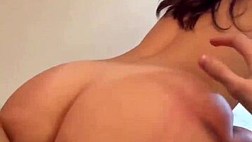 Yo, check out this gray beanie babe nailing a great fuck