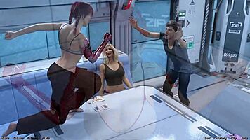 Stranded In Space: Strip Poker With Boobs And Cumshot