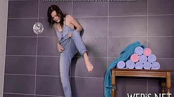 Legal age teens have fun pissing and licking sloppy blowjobs!