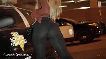 look at this candid babe with a perfect ass seethrough on the street.