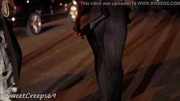 look at this candid babe with a perfect ass seethrough on the street.
