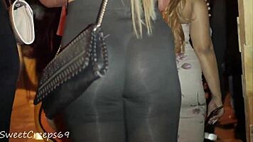 look at this candid babe with a perfect ass seethrough on the street.