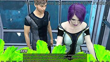 Stranded in space, meeting shy emo girl with big tits