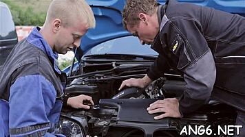 Electrifying doggy pounding with mature couple's blowjob and ball licking