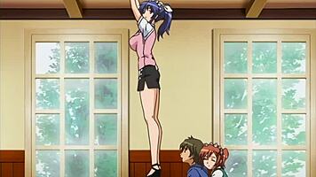 Touching waitress's ass behind the bar, she sucks me off in hentai