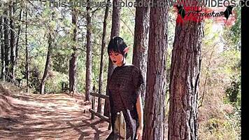 Gothic Elf Teen 18+ Plays with Toys in Forest Setting
