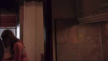 slutty stepdaughter gets fucked and creamed in interracial roleplay.