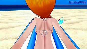 i watch nami and nico robin having intense sex in one piece pov hentai, with big tits and creampie