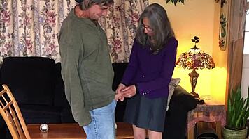 Sexy MILF in Nylons and Heels Rewards Young 18+ Neighbor