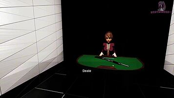 Cartoon Game Roulette Features Huge Curvy Babe Squirting Cumshot Blowbang On Table