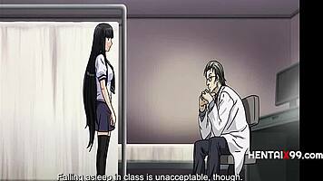 Yo, old teacher bangs naive lesbian students straight on Hentaix99