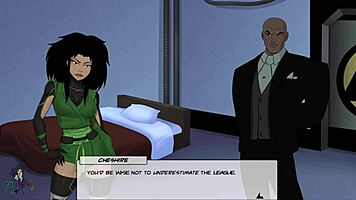 Cheshire from DC Comics becomes our slave