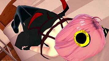 anya spies in adult costume teasing cock