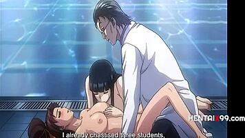 this guy turned a lesbian straight, and now she's joining him to take on the others in this anime scene