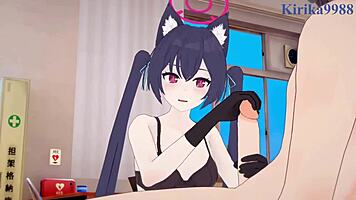 Yozakura Kirara and Kuromi Serika engage in intense hentai sex with creampie action in a 3D anime world