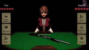 Curvy teen in 3D anime X roulette lies on table for monster cock fucking and squirting