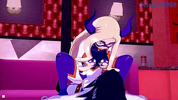 Man, Ochako Uraraka and Mt Lady in wild hentai futanari sex!