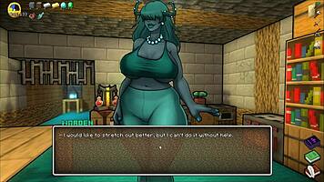 Warden wants Steve's big cock fucking her in yoga pants in Hornycraft parody