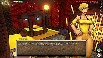 Warden wants Steve's big cock fucking her in yoga pants in Hornycraft parody