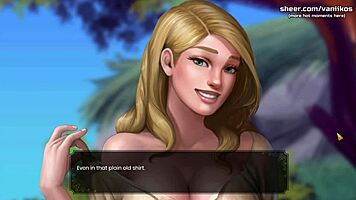 beautiful milf gets creampied by young cock in animated game