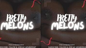 Watch me plunge this huge dildo into my wet ebony pussy!