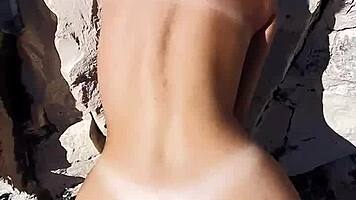 quick sex with teen on public beach in pov