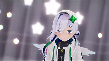 Amane Kanata Undresses Suggestively