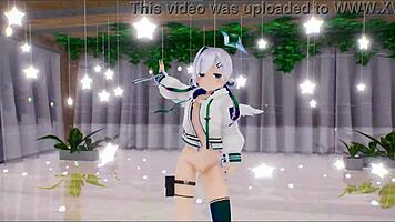 Amane Kanata Undresses Suggestively