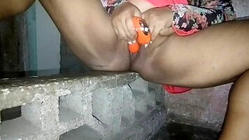 the brazilian boss supervises work, masturbates her big ass pussy bent over in pov