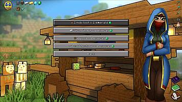 Wanna play Hornycraft? Double creampie in Alex's tight pussy awaits!