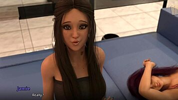 Three Girls Try To Knock John Off His Feet In Homemade Anime Fun