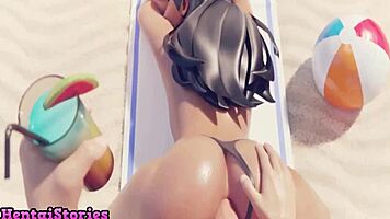 teen getting ass to mouth action in this anime game play with blowjob 😈