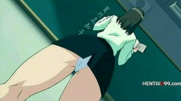 Hot teacher blackmailed by big-ass student in hentai school moaning pussy hardcore
