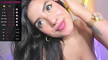 Hey, watch her suck that huge dildo, drool dripping everywhere