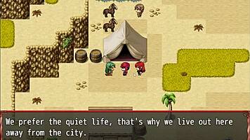 In Harem in Another World hentai game episode 10, the nun experiences her first blowjob and receives a facial cumshot.