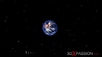 Earth Orbit Sci-Fi Android Plays with Hot Young Blonde