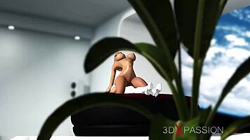 Earth Orbit Sci-Fi Android Plays with Hot Young Blonde