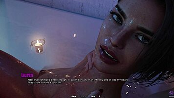 Touching my horny stepmom's pussy during a steamy bath - 3D hentai