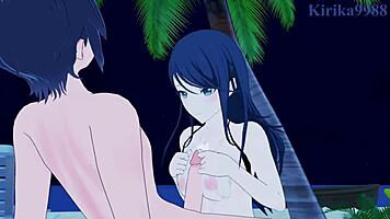 Ichika hoshino and ena shinonome engage in intense creampie sex in project sekai hentai 3d cartoon