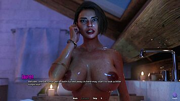 Touching my horny stepmom's pussy during a steamy bath - 3D hentai