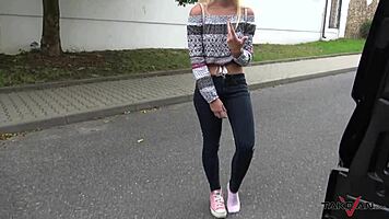 uhh, picked up this hot blonde and drilled her hard in van