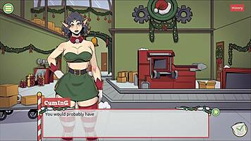 Claus Secret Surprise Xmas Hentai Game Ep 5 Femboy Cum All Over Santa Elf Cute Face