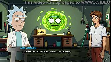 Morty's sister squirts in shower hentai game parody