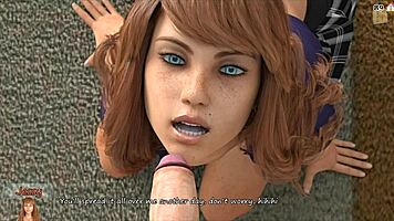 She swallows that monster cock in the big city game.