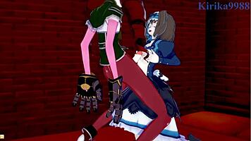 garie and maria in symphogear hentai cartoon