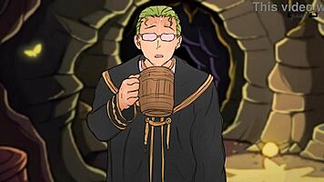 frieren stuck in chest and heiter fucks her ass in hentai parody 😜