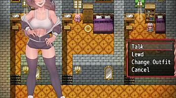 Redhead MILF Blocks Him with Giant Tits in Harem Game Ep 14